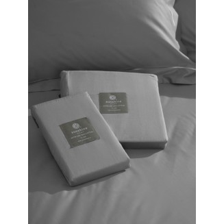 Σετ Σεντόνια Βαμβακοσατέν Omnia Μονόχρωμα Grey King Size (280X300) Sunshine