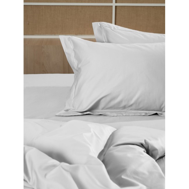 Σετ Σεντόνια Βαμβακοσατέν Omnia μονόχρωμα White King Size (280x300)