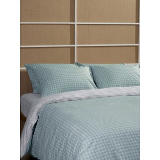 Σετ Σεντόνια Cotton Feelings 2064 Aqua Διπλό Με Λάστιχο (150X205+30) Sunshine