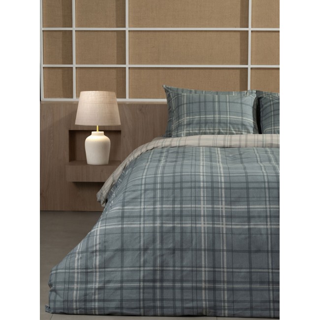 Σετ Σεντόνια Cotton Feelings 2066 Aqua Διπλό με λάστιχο (150x205+30)