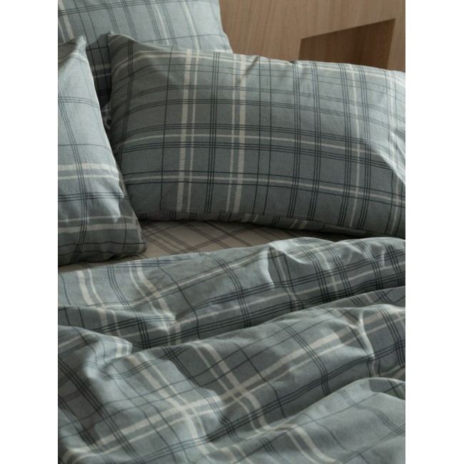 Σετ Σεντόνια Cotton Feelings 2066 Aqua Διπλό με λάστιχο (150x205+30)