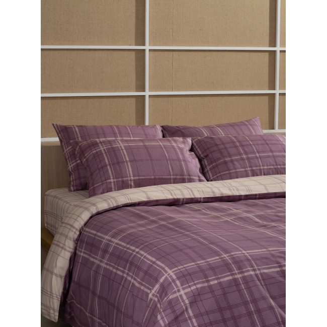Σετ Σεντόνια Cotton Feelings 2066 Mauve Διπλό (200x270)