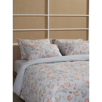 Σετ Σεντόνια Cotton Feelings 2068 Grey Διπλό Με Λάστιχο (150X205+30) Sunshine