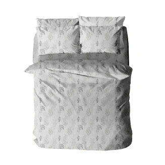 Παπλωματοθήκη Menta Εμπριμέ 400 Grey Υπέρδιπλη (230x250) Sunshine