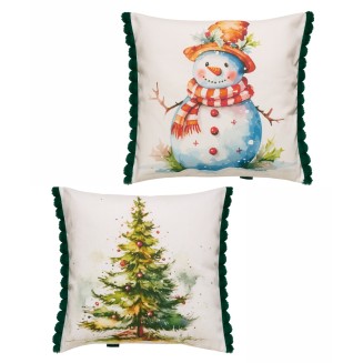 Μαξιλαροθήκη Διακοσμητική Σετ 2 Τεμ. 50x50 Kentia Snow 2421