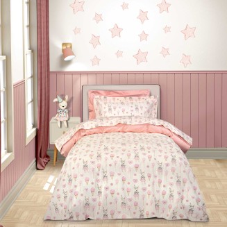 Σεντόνια Σετ Μονά 170x260 Greenwich Polo Club Essential 8859 Ivory-Pink