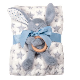 Κουβέρτα Fleece Αγκαλιάς 75x100 Greenwich Polo Club Baby 8844 Blue-White