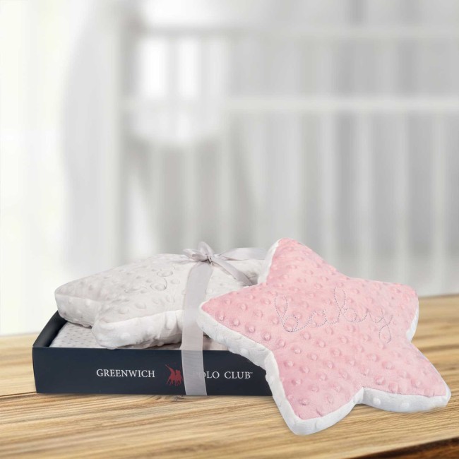 GREENWICH POLO CLUB ΚΟΥΒΕΡΤΑ FLEECE 75X100 ΒΑΒΥ 8847 PINK, WHITE