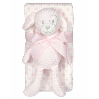 Κουβέρτα Πικέ Αγκαλιάς 75x100 Greenwich Polo Club Βaby Essential 8857 Pink-White