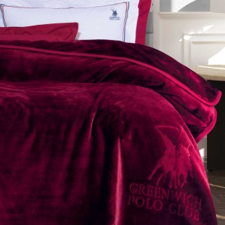Κουβέρτα Velour Μονή 160x240 Greenwich Polo Club 3438 Μπορντώ