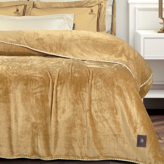 Κουβέρτα Fleece Υπέρδιπλη 220x240 Greenwich Polo Club Essential 4441 Ochre