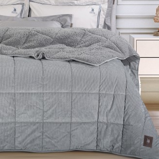 Κουβερτοπάπλωμα Υπέρδιπλο 220x240 Greenwich Polo Club Sherpa 3480 Grey