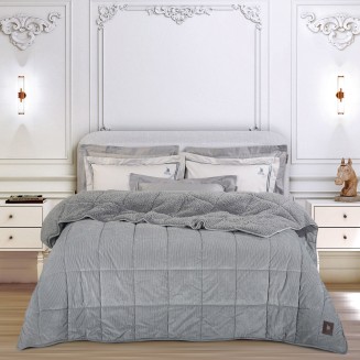 Κουβερτοπάπλωμα Υπέρδιπλο 220x240 Greenwich Polo Club Sherpa 3480 Grey