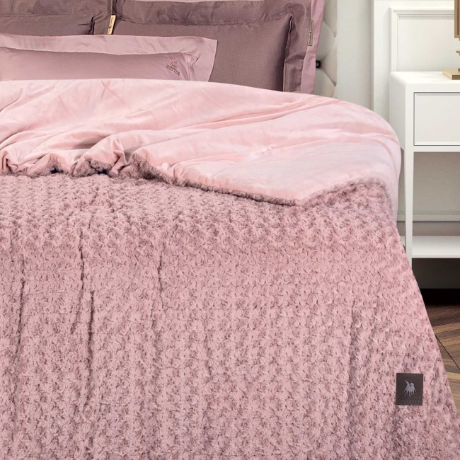 GREENWICH POLO CLUB ΚΟΥΒΕΡΤΟΠΑΠΛΩΜΑ RABBIT FAUX FUR KING ESSENTIAL 3961 NUDE