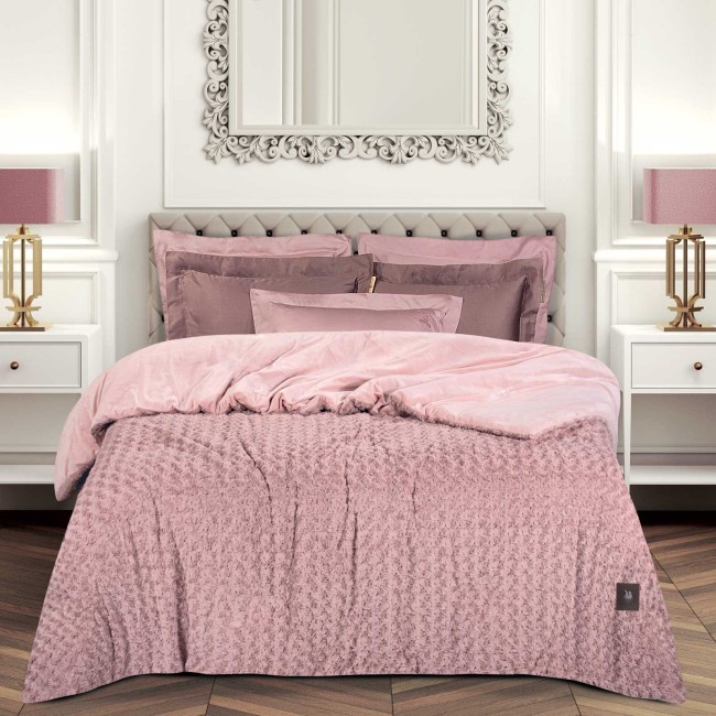 GREENWICH POLO CLUB ΚΟΥΒΕΡΤΟΠΑΠΛΩΜΑ RABBIT FAUX FUR KING ESSENTIAL 3961 NUDE