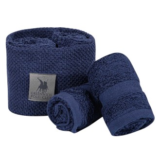 Πετσέτες Σετ 30x30 4 Τεμαχίων Greenwich Polo Club Essential 4108 Navy Blue