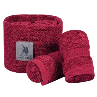 Πετσέτες Σετ 30x30 4 Τεμαχίων Greenwich Polo Club Essential 4109 Bordeaux