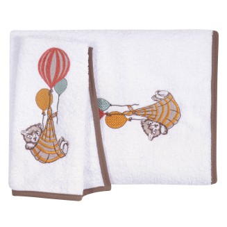 Σετ Πετσέτες 2 Τεμαχίων Greenwich Polo Club Βaby 8850 Coffee Brown-White