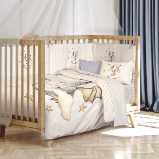 Σεντόνια Σετ Κούνιας 130x170 Greenwich Polo Club Βaby 8840 Beige-Mint-White