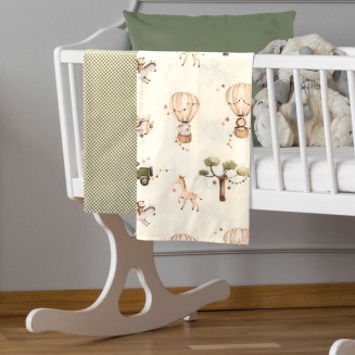 Σεντόνια Σετ Λίκνου 70x120 Greenwich Polo Club Βaby Essential 8860 Ivory-Olive Green