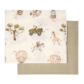 Σεντόνια Σετ Λίκνου 70x120 Greenwich Polo Club Βaby Essential 8860 Ivory-Olive Green
