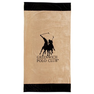 Πετσέτα Θαλάσσης 90x170 Greenwich Polo Club 4046 Black-Taupe