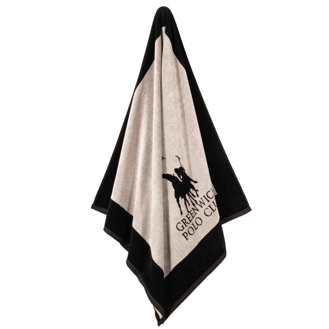 GREENWICH POLO CLUB ΠΕΤΣΕΤΑ ΘΑΛΑΣΣΗΣ 90Χ180 3858 ΕΚΡΟΥ, ΜΑΥΡΟ