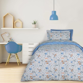 Παπλωματοθήκη Σετ Μονή 160x240 Das Home Kids 4912 Blue-Grey-Orange
