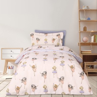 Παπλωματοθήκη Σετ Μονή 160x240 Das Home Kids 4913 Lilac-Pink