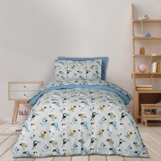 Παπλωματοθήκη Σετ Μονή 160x240 Das Home Kids 4914 Blue-Grey-Mint
