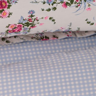 Παπλωματοθήκη Σετ Υπέρδιπλη 220x240 Das Home Happy 9647 Beige,Blue,Pink