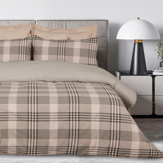Παπλωματοθήκη Σετ Υπέρδιπλη Φανέλα 220x240 Das Home Happy Flannel 9679 Beige-Olive
