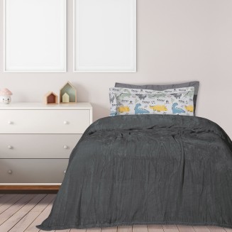 Κουβέρτα Velour Μονή 160x220 Das Home 1343 Γραφίτης