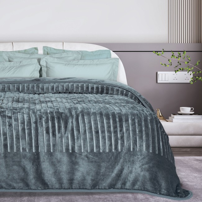 DAS HOME ΚΟΥΒΕΡΤΑ VELOUR ΥΠΕΡΔΙΠΛΗ 1349 ΓΡΑΦΙΤΗΣ