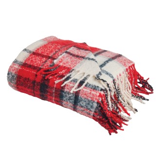 Κουβέρτα Καναπέ 130x170 Das Home Faux Mohair 1379 Black-Red