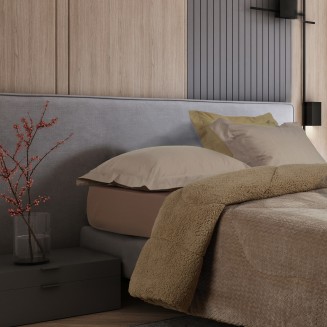 Κουβερτοπάπλωμα Sherpa Μονό 160x220 Das Home 1367 Taupe