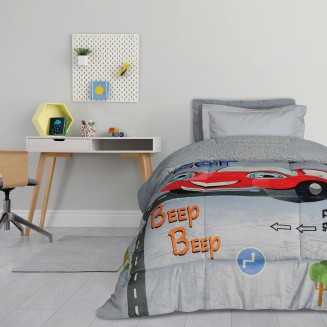 Κουβερτοπάπλωμα Μονό 160x220 Das Kids 4923 Grey,Red