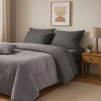Κουβερτοπάπλωμα Υπέρδιπλο 220x240 Das Home Sherpa 1365 Grey