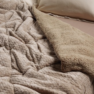 Κουβερτοπάπλωμα Υπέρδιπλο 220x240 Das Home Sherpa 1367 Taupe