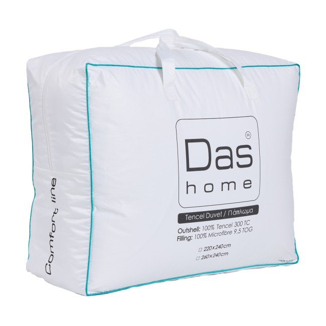 DAS HOME ΠΑΠΛΩΜΑ TENCEL 220X240 COMFORT 1429 WHITE