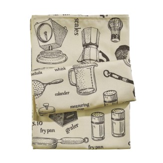 Τραπεζομάντηλο 140x180 Das Home 721 Κρέμ-Μαύρο