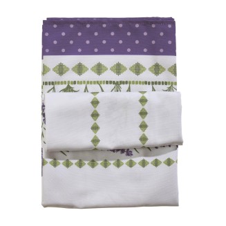 Τραπεζομάντηλο 140x180 Das Home 722 Λευκό-Μώβ-Πράσινο