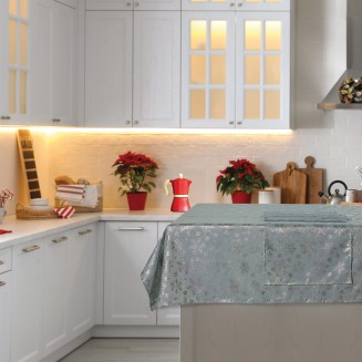 Τραβέρσα Runner Χριστουγεννιάτικη 45x140 Das Home 714 Ασημί-Γκρί
