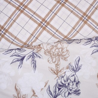 Σεντόνια Σετ Μονά Με Λάστιχο 120x200+35 Das Home Casual 5422 BlueTaupe