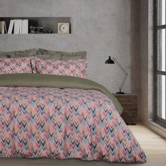 Σεντόνια Σετ Μονά Με Λάστιχο 120x200+35 Das Home Casual 5425 Beige-Olive