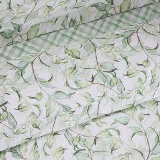 Σεντόνια Σετ Υπέρδιπλα 240x260 Daily Das Home 3173 Green-White