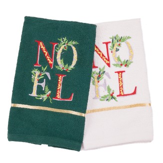 Ποτηρόπανα Σετ Christmas 2 Τεμαχίων 30x50 Das Home 0814 Green-White