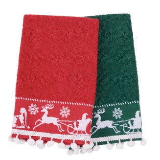 Ποτηρόπανα Σετ Christmas 2 Τεμαχίων 30x50 Das Home 0818 Green-Red