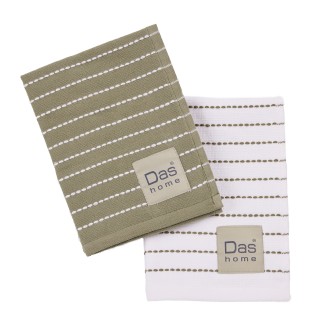 Ποτηρόπανα Σετ 2 Τεμαχίων 30x50 Das Home 0822 Green-White