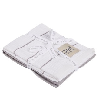 Ποτηρόπανα Σετ 2 Τεμαχίων 30x50 Das Home 0829 Grey-White